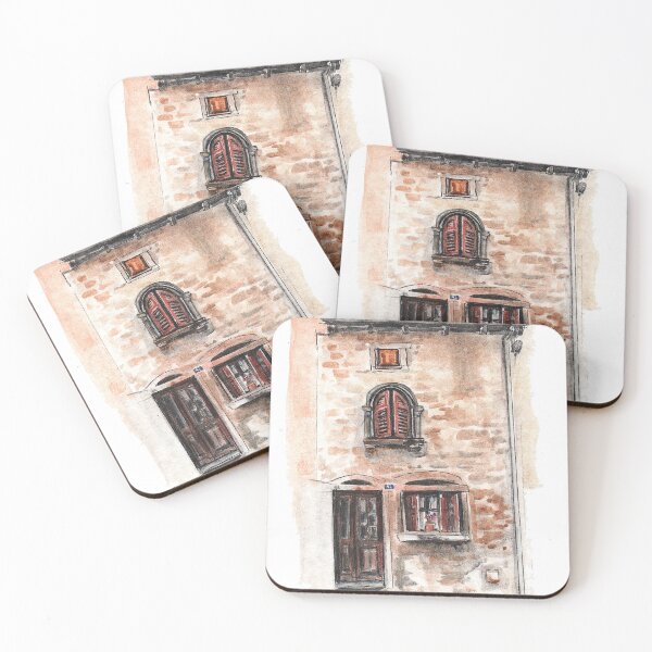 Item preview, Watercolor old building in Vodnjan, Croatia designed and sold by BarbaraMT.