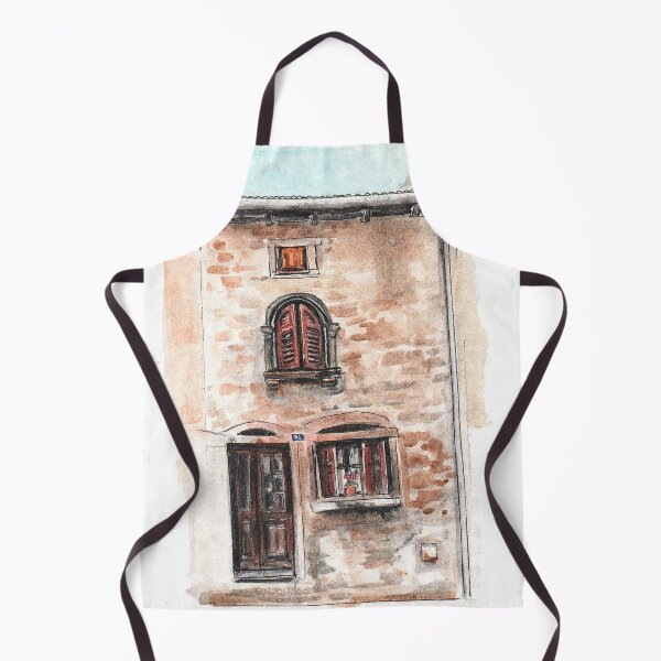 Item preview, Watercolor old building in Vodnjan, Croatia designed and sold by BarbaraMT.