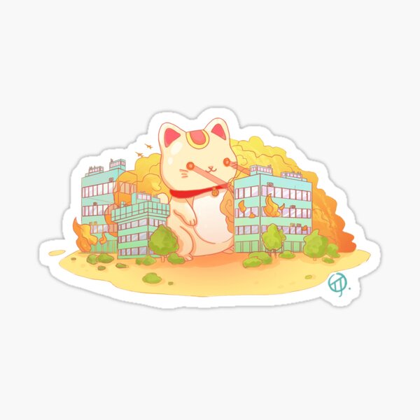 Vista previa del artículo con la obra «Catzilla», diseñado y vendido por Julia Dying.