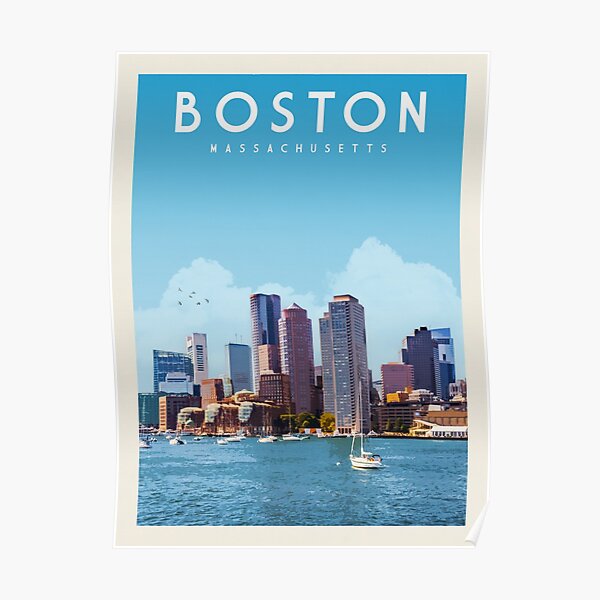 Boston Travel Poster Vintage • Boston Massachusetts Retro Travel Poster • Boston Artwork Poster