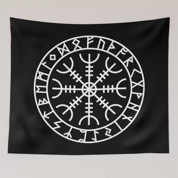 Item preview, The Helm of Awe - Aegishjalmur with Elder Futhark designed and sold by norsedivision.