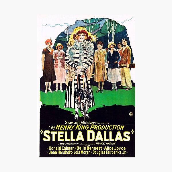 Stella Dallas. Classic silent movie poster.  Photographic Print for Sale  by Angela Dell'Arte