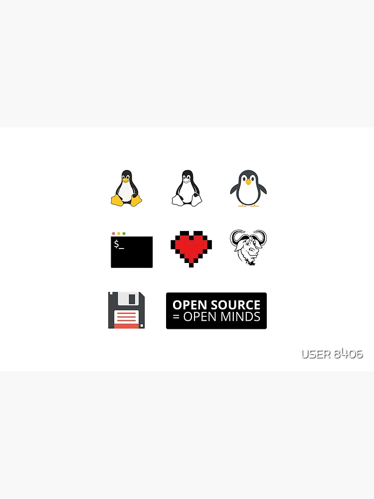 Thumbnail 4 of 4, Zipper Pouch, Linux Sticker Pack designed and sold by USER 8406.
