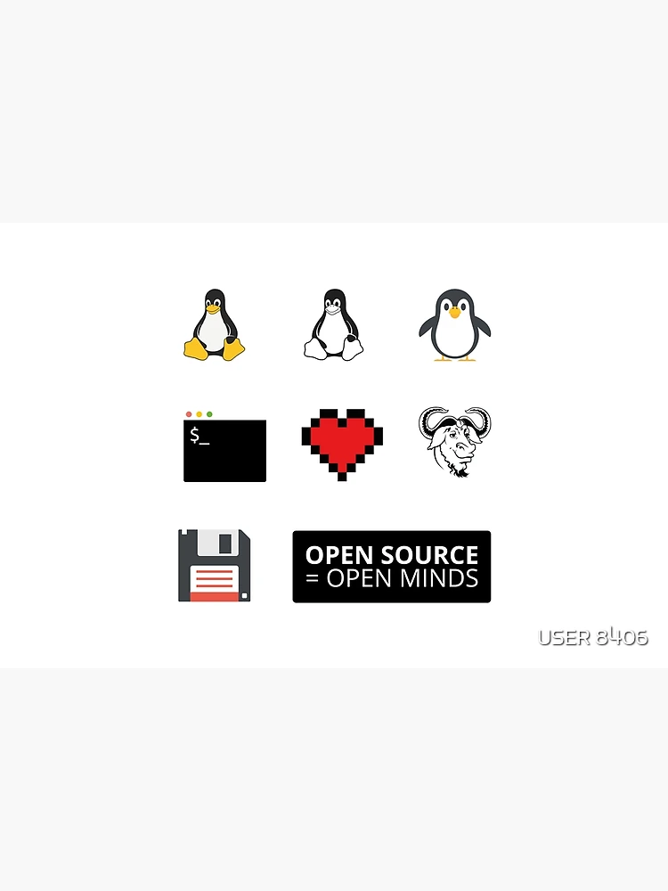 Thumbnail 6 of 6, Bath Mat, Linux Sticker Pack designed and sold by USER 8406.