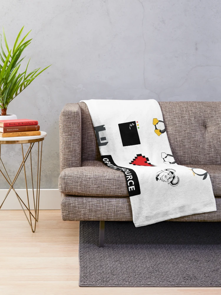 Thumbnail 2 of 6, Throw Blanket, Linux Sticker Pack designed and sold by USER 8406.