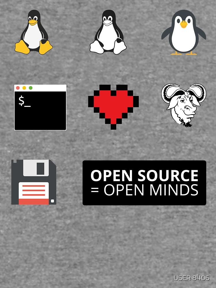 Thumbnail 6 von 6, Leichter Pullover, Linux Sticker Pack designt und verkauft von USER 8406.