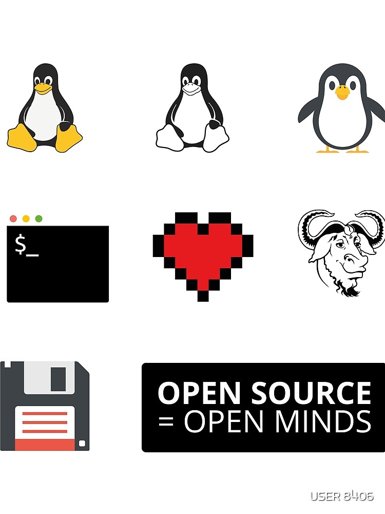 Thumbnail 3 of 3, Scarf, Linux Sticker Pack designed and sold by U8406.