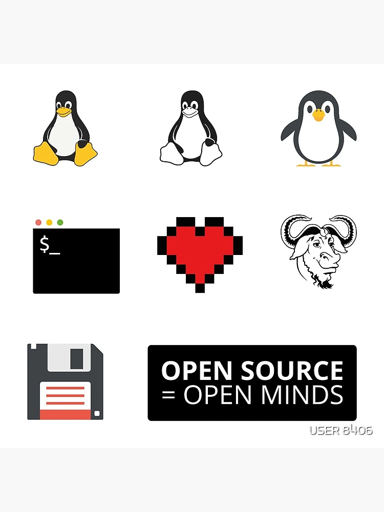 Thumbnail 5 of 5, Coasters (Set of 4), Linux Sticker Pack designed and sold by USER 8406.
