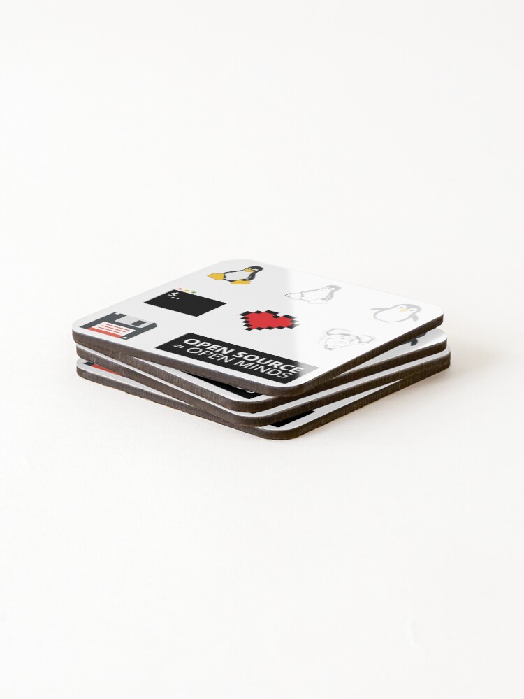 Thumbnail 4 of 5, Coasters (Set of 4), Linux Sticker Pack designed and sold by U8406.