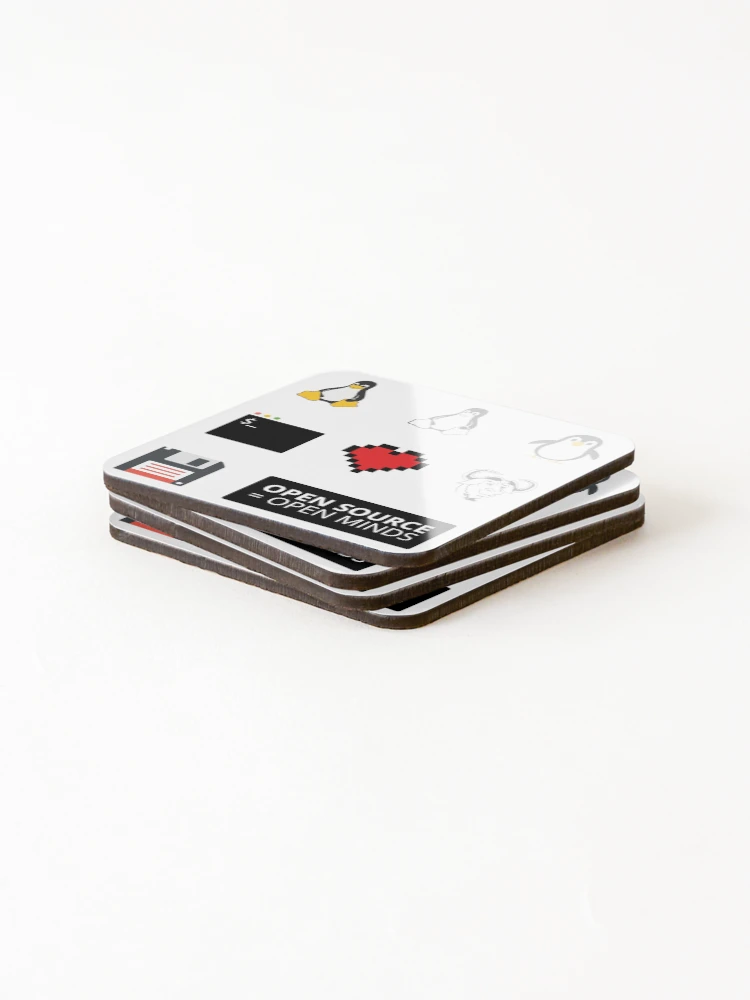 Thumbnail 4 of 5, Coasters (Set of 4), Linux Sticker Pack designed and sold by USER 8406.
