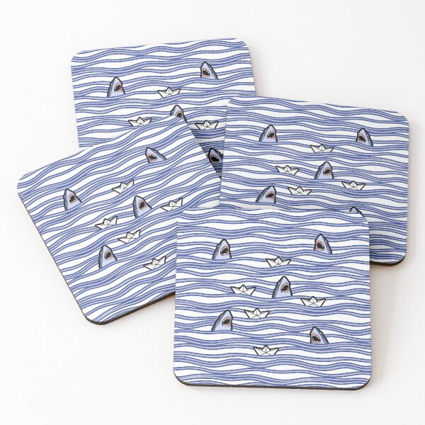 Item preview, Shark vs paperboat funny adventure pattern designed and sold by Xdelacra.