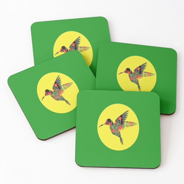 Item preview, Hummingbird Silhouette with Floral Background graphic and sticker pack  designed and sold by WilsonCreekArts.
