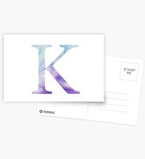 Blue Kappa Watercolor Letter Postcards