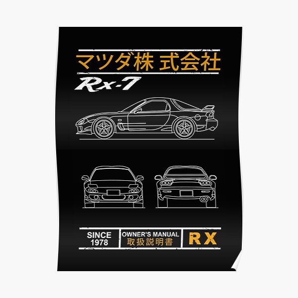Blueprint of the RX7 Poster
