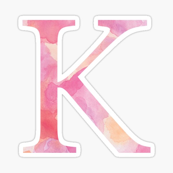 Pink Kappa Watercolor Letter Sticker