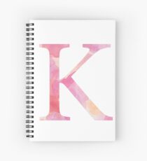 Pink Kappa Watercolor Letter Spiral Notebook
