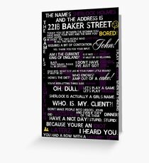 Sherlock Holmes Quotes Print Greeting Card
