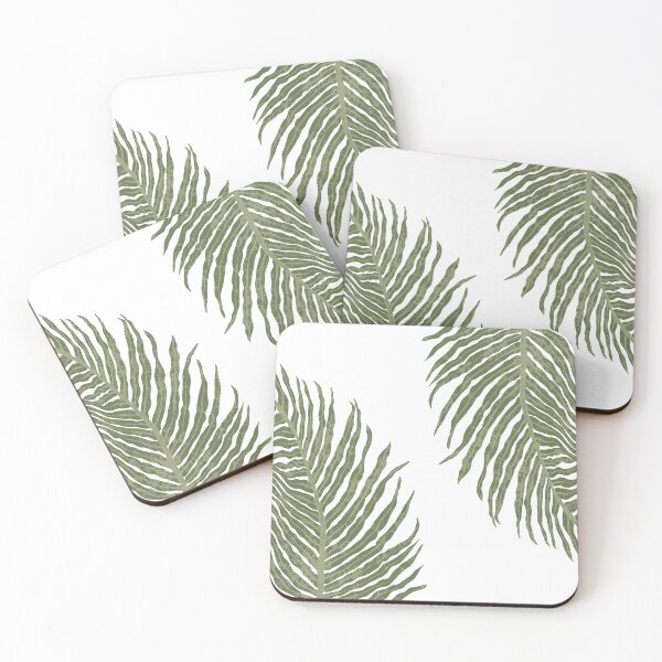 Item preview, Sage Olive Green White fern leaves designed and sold by Delinda Graphic Studio.