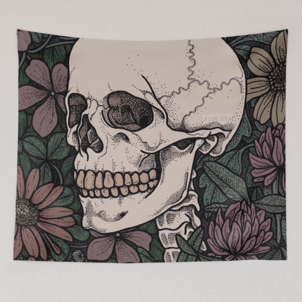 Item preview, Skull in Flowers Retro designed and sold by Octover.