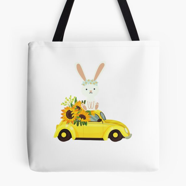 Aperçu de l'œuvre Bunny Taxi, drôle de lapin avec un tournesol créée et vendue par KhaledDesign11.