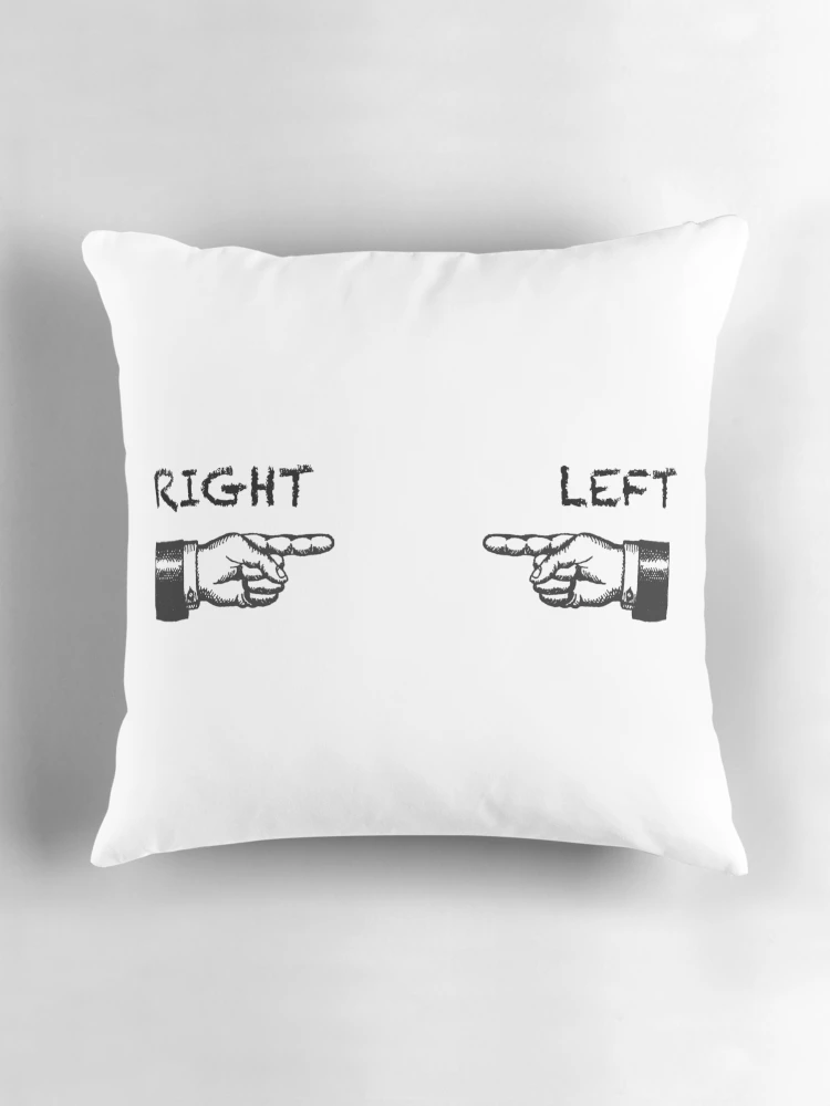 Thumbnail 3 of 4, Pillow, LEFT  RIGHT designed and sold by PebblesPrint.