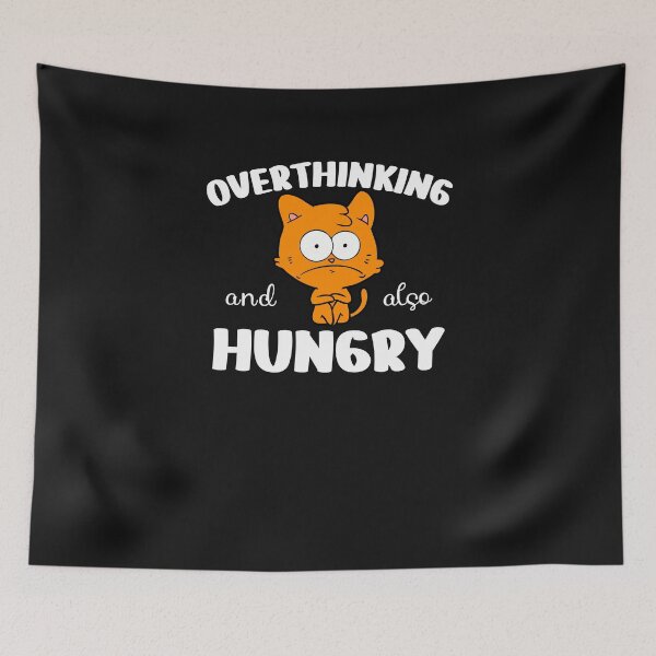 Item preview, Overthinking and also hungry fun design designed and sold by Click-Like.