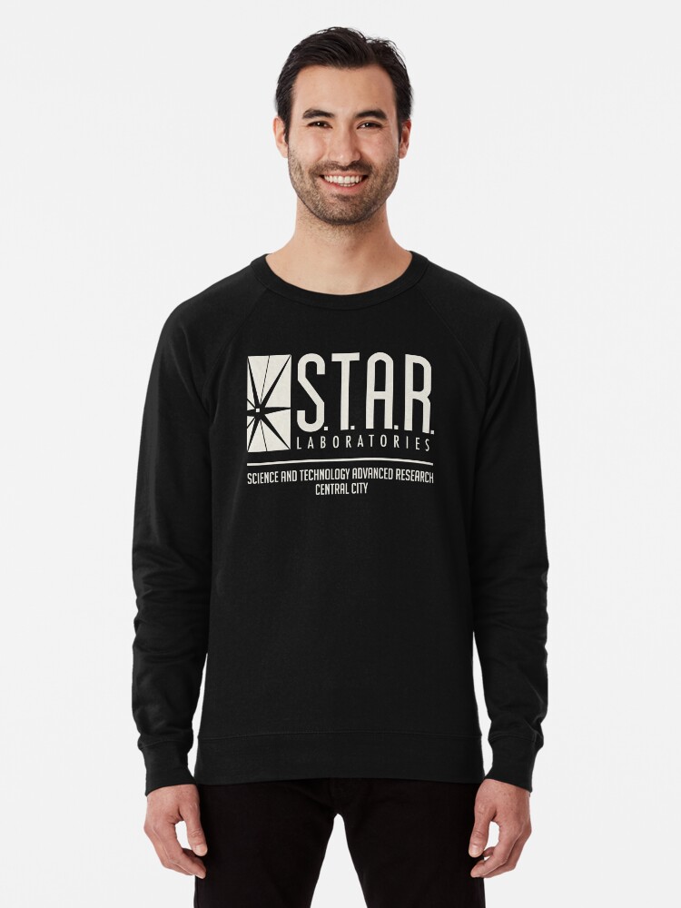 The flash wearing star labs sweatshirt online