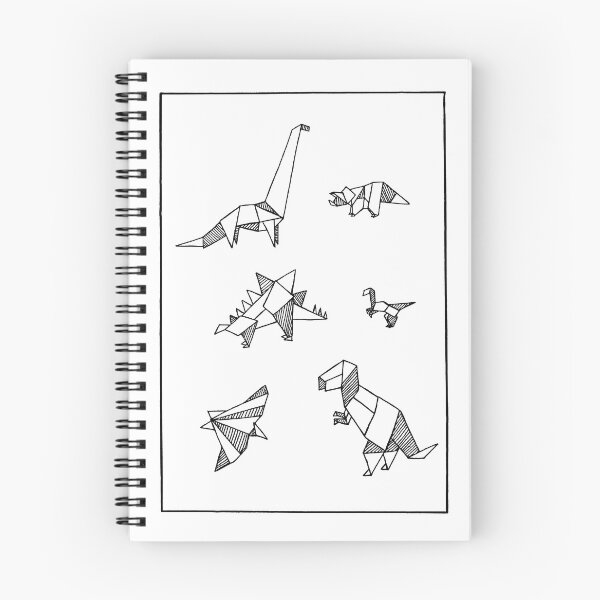 Item preview, Geometric origami dinos black and white designed and sold by AnyasDreamShop.