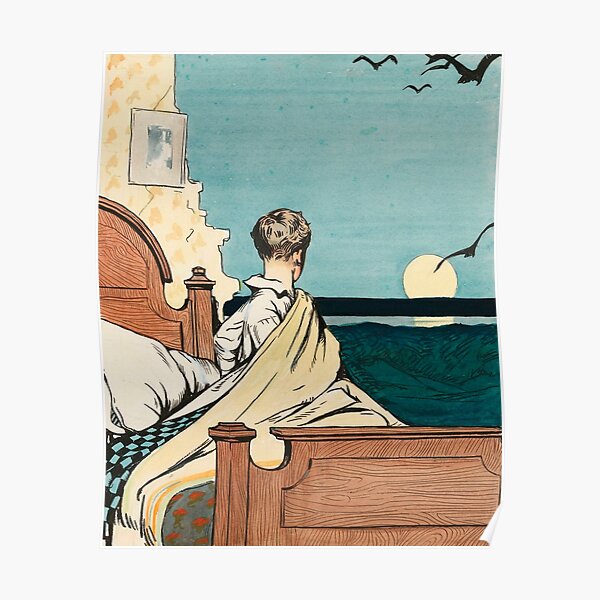 Boy and Moon, by Edward Hopper Poster