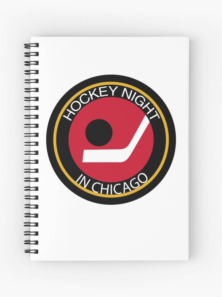 Cuaderno de espiral «Noche de hockey en logo de Chicago. Regalo divertido  del día del padre. Vintage Canadá canadiense. Diseño de disco de hielo  parodia de los Blackhawks.» de GTOATlogos | Redbubble