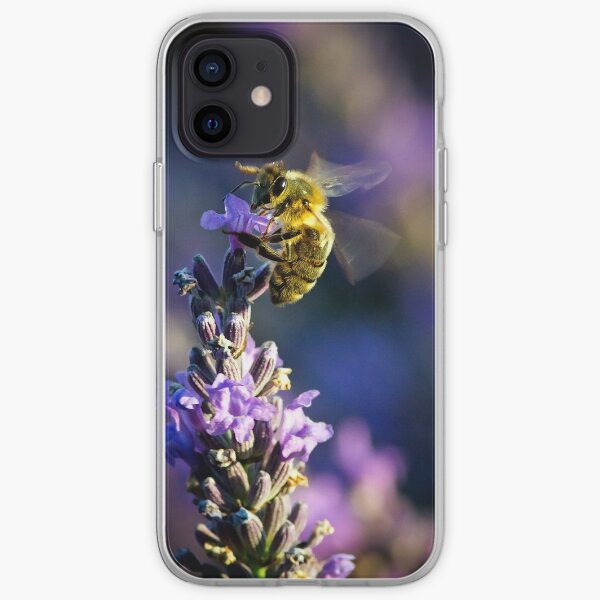 honey bee on lavender iPhone Soft Case