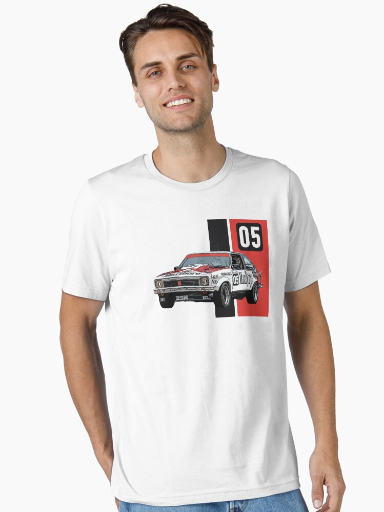 Thumbnail 1 of 7, Essential T-Shirt, Holden Brock Torana Black and Red Stripe designed and sold by radestilo.