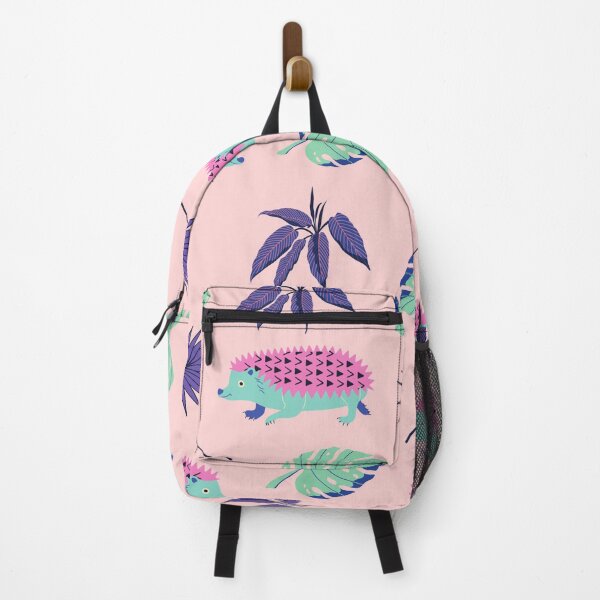 Item preview, Hedgehogs And Plants Pastel Tropical Print designed and sold by FranjoSam.