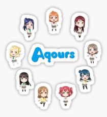 Pegatina ¡Ama vive! Sunshine Aqours Chibi Logotipo