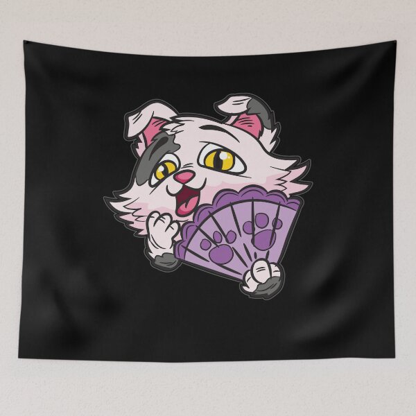Item preview, Cat With Japanese Fan Geisha designed and sold by Moonpie90.