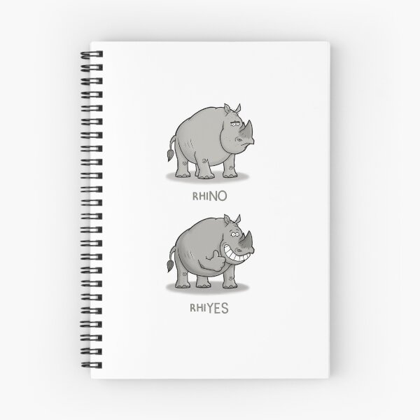 Item preview, Rhino Cartoon Pun designed and sold by carlbatterbee.