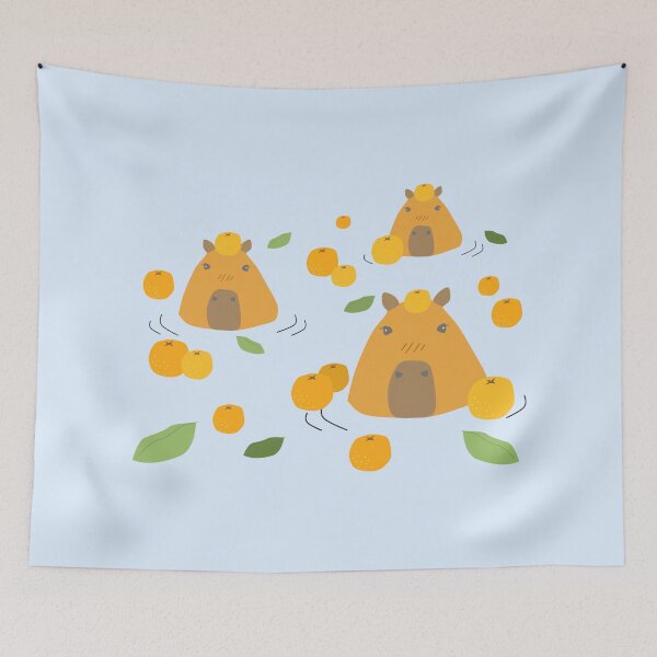 Item preview, Capybara Bath wiht Yuzu designed and sold by sunnySaraV.