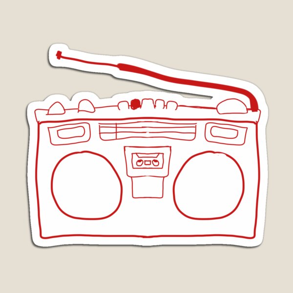 "Red Boombox Sketch" by joshgranovsky Redbubble