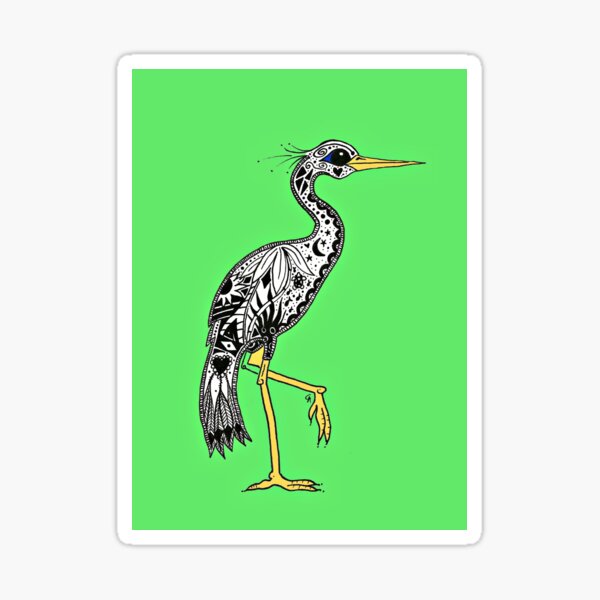 Florida Egret on green Sticker