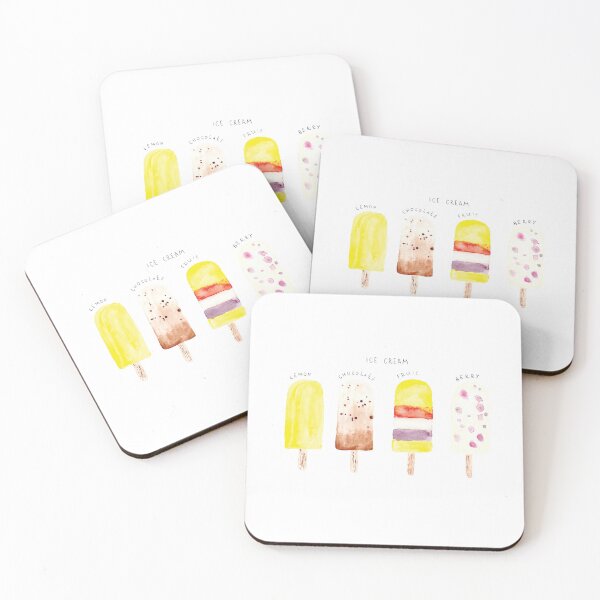 Item preview, Fruit icecream. Ice cream assorted. Lemon ice cream. Berry ice cream. Chocolate ice-cream. Ice cream painted in watercolor. designed and sold by Anna Belova.