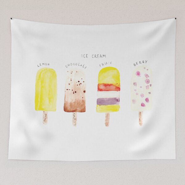 Item preview, Fruit icecream. Ice cream assorted. Lemon ice cream. Berry ice cream. Chocolate ice-cream. Ice cream painted in watercolor. designed and sold by Anna Belova.