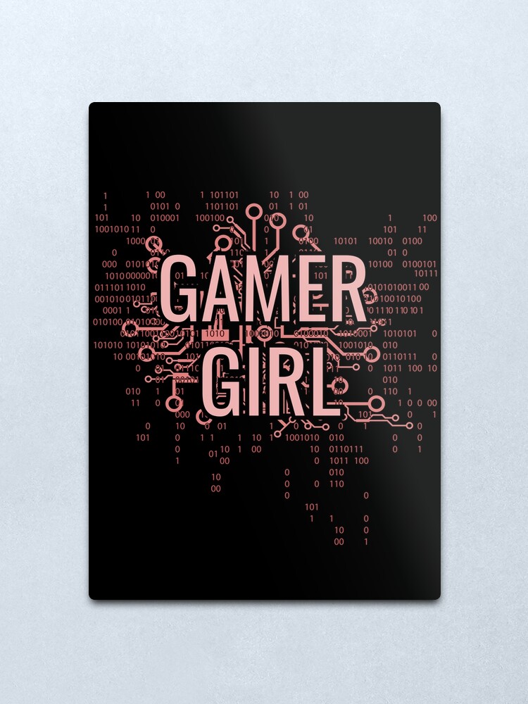 Alternate view of GAMER GIRL Cyber Pink Metal Print