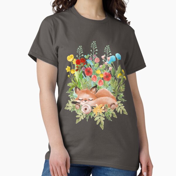 Item preview, Cute baby fox in wildflowers designed and sold by RaineOnMe.