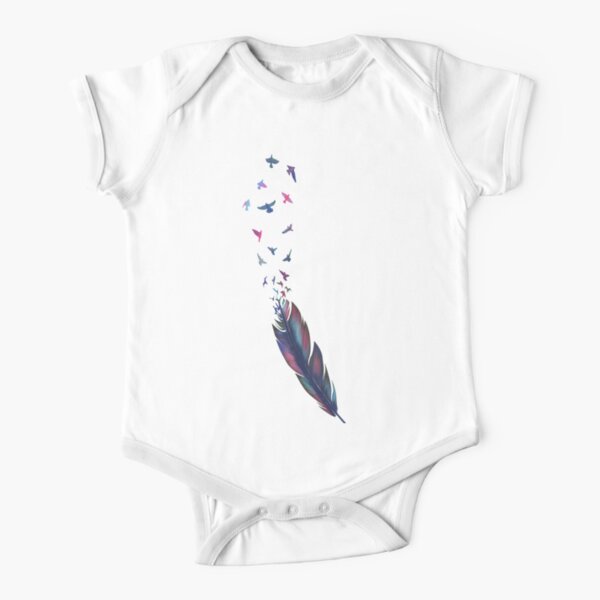 Feathered birds Short Sleeve Baby One-Piece