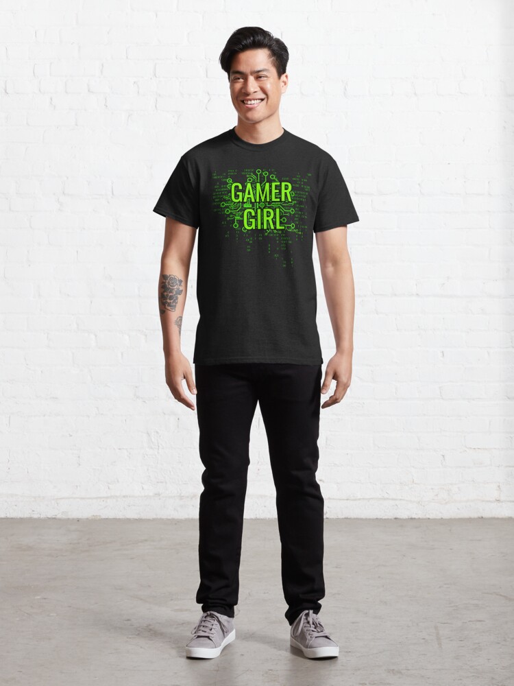 Alternate view of GAMER GIRL Cyber Green Classic T-Shirt