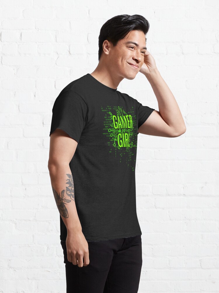 Alternate view of GAMER GIRL Cyber Green Classic T-Shirt