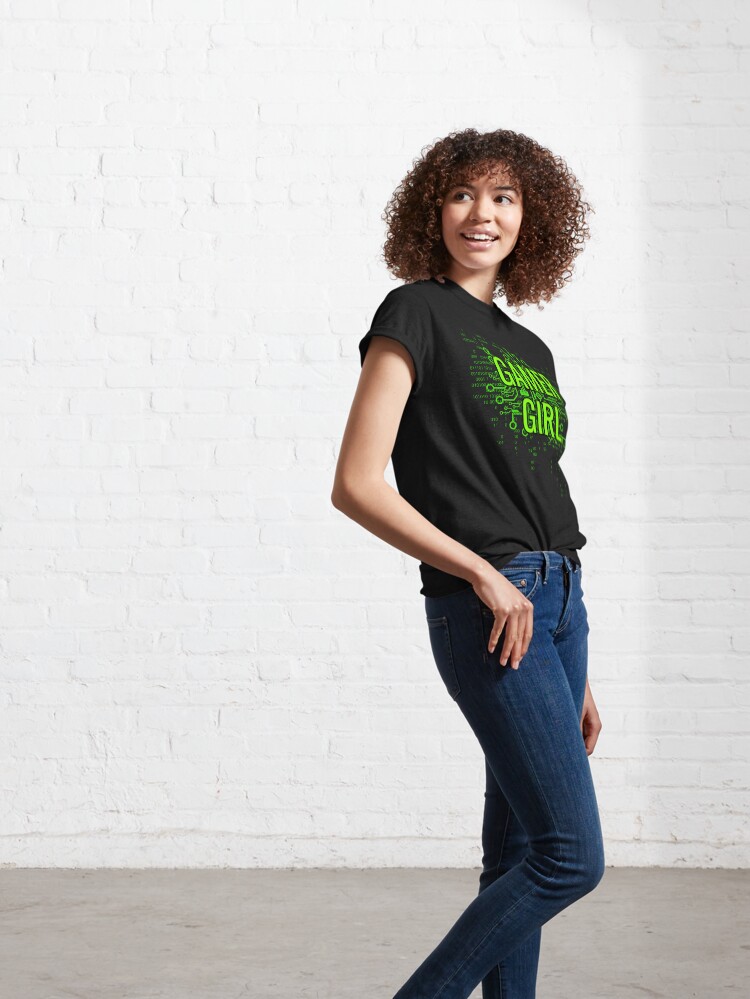 Alternate view of GAMER GIRL Cyber Green Classic T-Shirt