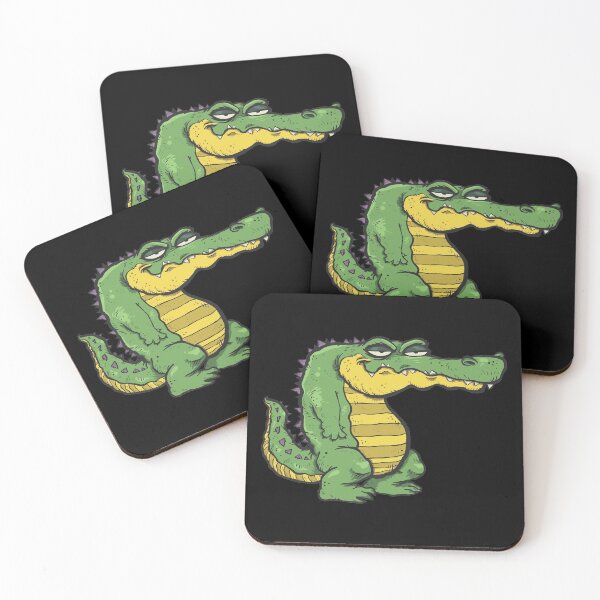 Item preview, A cartoon style artwork of a lazy alligator designed and sold by crazycollective.