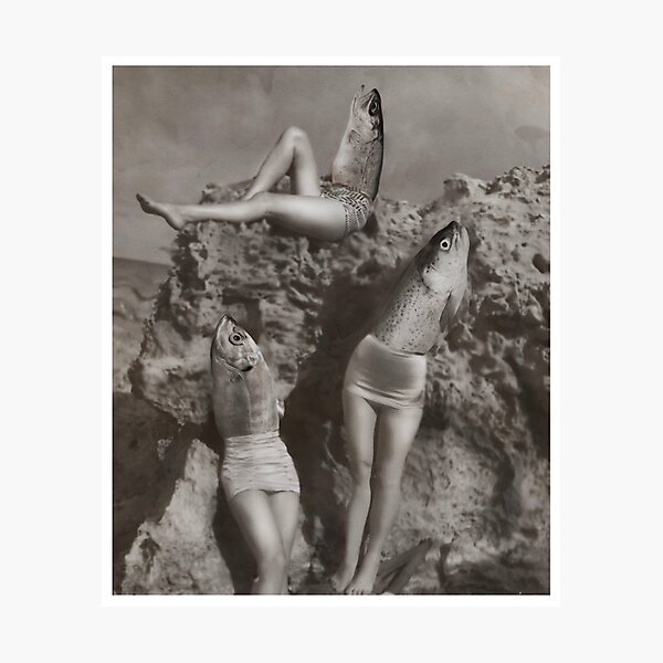 Item preview, Inverted mermaids at the rocky beach designed and sold by luisraultg.