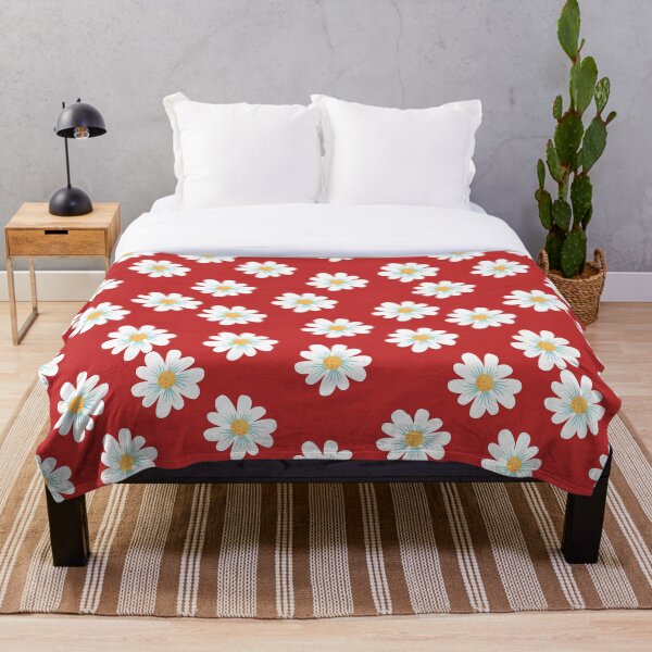 Item preview, daisies print red designed and sold by joycesartss.